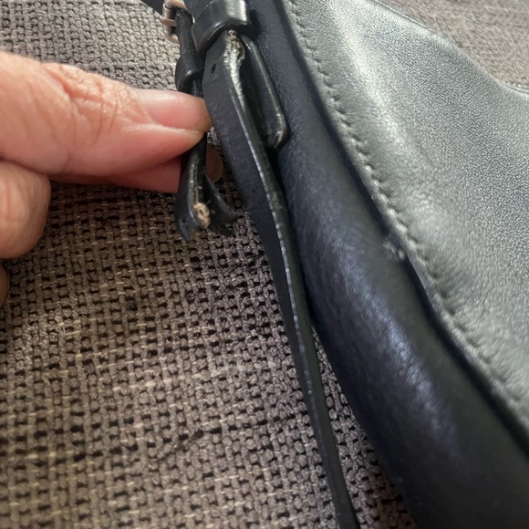 Michael Kors Collection Sedona Crescent Italian Leather Black Purse - Picture 12 of 16